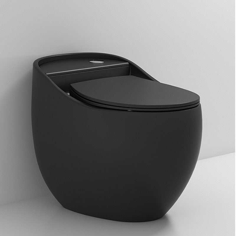 Round Siphon Type Household Toilet Small Apartment Large-caliber Silent Toilet Black Clearhalo 'Bathroom Remodel & Bathroom Fixtures' 'Home Improvement' 'home_improvement' 'home_improvement_toilets' 'Toilets & Bidets' 'Toilets' 6038287