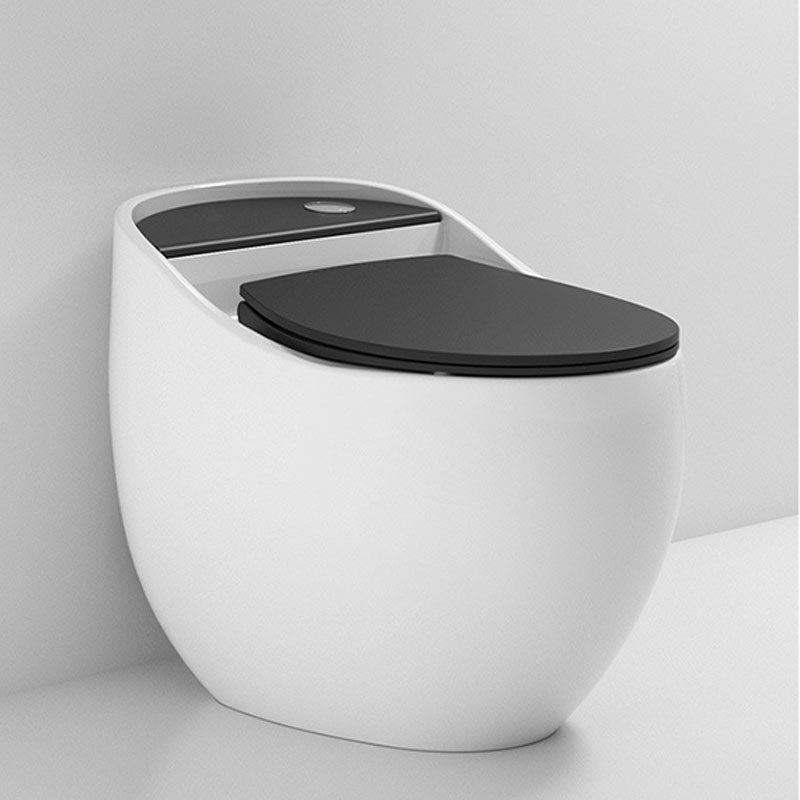 Round Siphon Type Household Toilet Small Apartment Large-caliber Silent Toilet White Black Clearhalo 'Bathroom Remodel & Bathroom Fixtures' 'Home Improvement' 'home_improvement' 'home_improvement_toilets' 'Toilets & Bidets' 'Toilets' 6038294