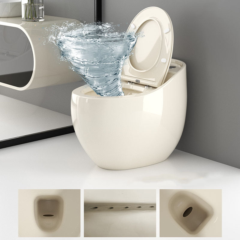 Round Siphon Type Household Toilet Small Apartment Large-caliber Silent Toilet Clearhalo 'Bathroom Remodel & Bathroom Fixtures' 'Home Improvement' 'home_improvement' 'home_improvement_toilets' 'Toilets & Bidets' 'Toilets' 6038298