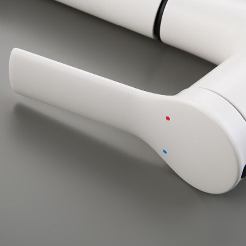 Contemporary Single Handle Faucet Pull-out Sink Faucet with Lever Handle Clearhalo 'Bathroom Remodel & Bathroom Fixtures' 'Bathroom Sink Faucets' 'Bathroom Sinks & Faucet Components' 'bathroom_sink_faucets' 'Home Improvement' 'home_improvement' 'home_improvement_bathroom_sink_faucets' 6039653