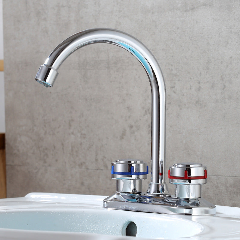 1or2-Handle Brushed Nickel Widespread Faucet 2 Hole Centerset Bathroom Sink Faucet Clearhalo 'Bathroom Remodel & Bathroom Fixtures' 'Bathroom Sink Faucets' 'Bathroom Sinks & Faucet Components' 'bathroom_sink_faucets' 'Home Improvement' 'home_improvement' 'home_improvement_bathroom_sink_faucets' 6040015