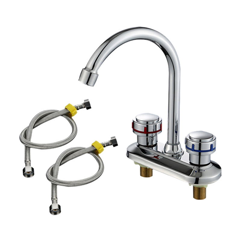 1or2-Handle Brushed Nickel Widespread Faucet 2 Hole Centerset Bathroom Sink Faucet 10.5” Supply Lines Included Clearhalo 'Bathroom Remodel & Bathroom Fixtures' 'Bathroom Sink Faucets' 'Bathroom Sinks & Faucet Components' 'bathroom_sink_faucets' 'Home Improvement' 'home_improvement' 'home_improvement_bathroom_sink_faucets' 6040016