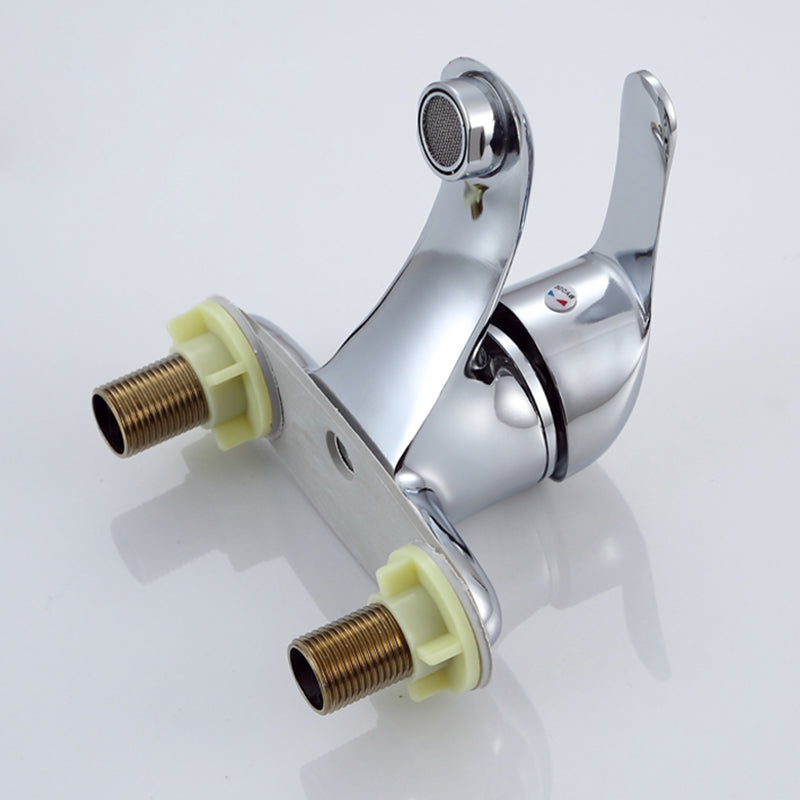 1or2-Handle Brushed Nickel Widespread Faucet 2 Hole Centerset Bathroom Sink Faucet Clearhalo 'Bathroom Remodel & Bathroom Fixtures' 'Bathroom Sink Faucets' 'Bathroom Sinks & Faucet Components' 'bathroom_sink_faucets' 'Home Improvement' 'home_improvement' 'home_improvement_bathroom_sink_faucets' 6040036