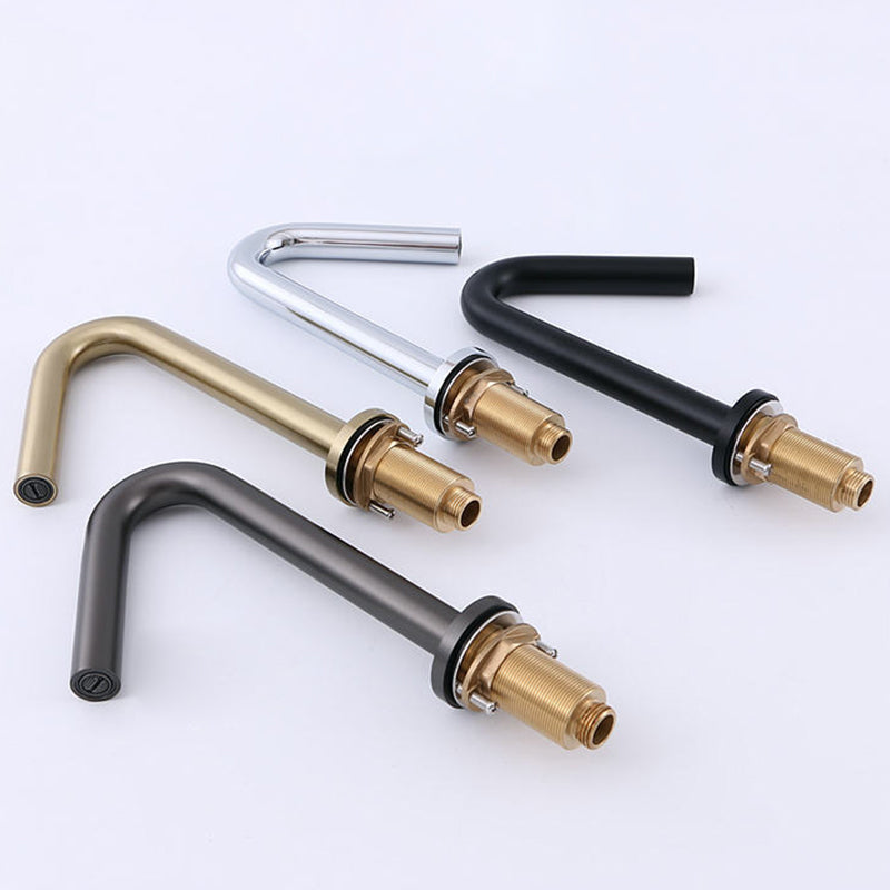 Circular 1-Handle Bathroom Faucet 2 Hole Wide Spread Bathroom Faucet Clearhalo 'Bathroom Remodel & Bathroom Fixtures' 'Bathroom Sink Faucets' 'Bathroom Sinks & Faucet Components' 'bathroom_sink_faucets' 'Home Improvement' 'home_improvement' 'home_improvement_bathroom_sink_faucets' 6040076