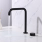 Circular 1-Handle Bathroom Faucet 2 Hole Wide Spread Bathroom Faucet Black 12“ Clearhalo 'Bathroom Remodel & Bathroom Fixtures' 'Bathroom Sink Faucets' 'Bathroom Sinks & Faucet Components' 'bathroom_sink_faucets' 'Home Improvement' 'home_improvement' 'home_improvement_bathroom_sink_faucets' 6040080