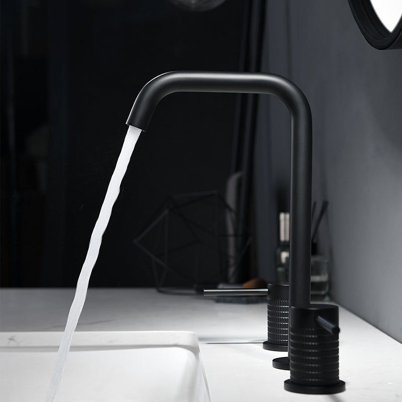 Glam 2-Handle Bathroom Sink Faucet with High-Arc Widespread Bathroom Sink Faucet Clearhalo 'Bathroom Remodel & Bathroom Fixtures' 'Bathroom Sink Faucets' 'Bathroom Sinks & Faucet Components' 'bathroom_sink_faucets' 'Home Improvement' 'home_improvement' 'home_improvement_bathroom_sink_faucets' 6040128