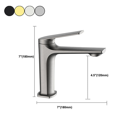 Modern Vessel Faucet Brass Lever Handles Low Arc Basin Lavatory Faucet Clearhalo 'Bathroom Remodel & Bathroom Fixtures' 'Bathroom Sink Faucets' 'Bathroom Sinks & Faucet Components' 'bathroom_sink_faucets' 'Home Improvement' 'home_improvement' 'home_improvement_bathroom_sink_faucets' 6040708