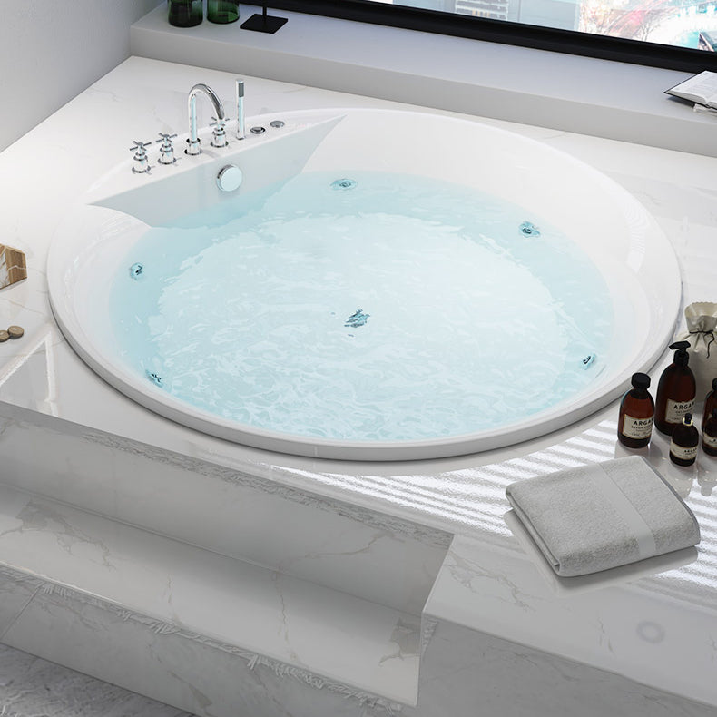 Modern White Acrylic Bath Tub Round Drop-in Bathtub for Home Clearhalo 'Bathroom Remodel & Bathroom Fixtures' 'Bathtubs' 'Home Improvement' 'home_improvement' 'home_improvement_bathtubs' 'Showers & Bathtubs' 6042629