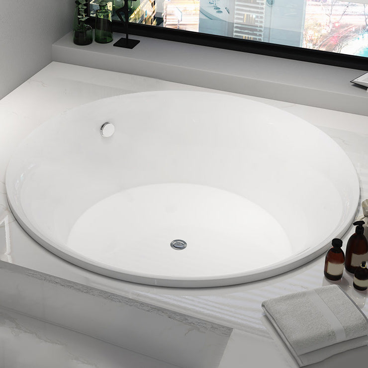 Modern White Acrylic Bath Tub Round Drop-in Bathtub for Home Massage Not Included Tub Clearhalo 'Bathroom Remodel & Bathroom Fixtures' 'Bathtubs' 'Home Improvement' 'home_improvement' 'home_improvement_bathtubs' 'Showers & Bathtubs' 6042631