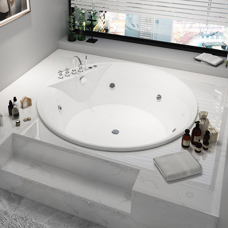 Modern White Acrylic Bath Tub Round Drop-in Bathtub for Home Clearhalo 'Bathroom Remodel & Bathroom Fixtures' 'Bathtubs' 'Home Improvement' 'home_improvement' 'home_improvement_bathtubs' 'Showers & Bathtubs' 6042634