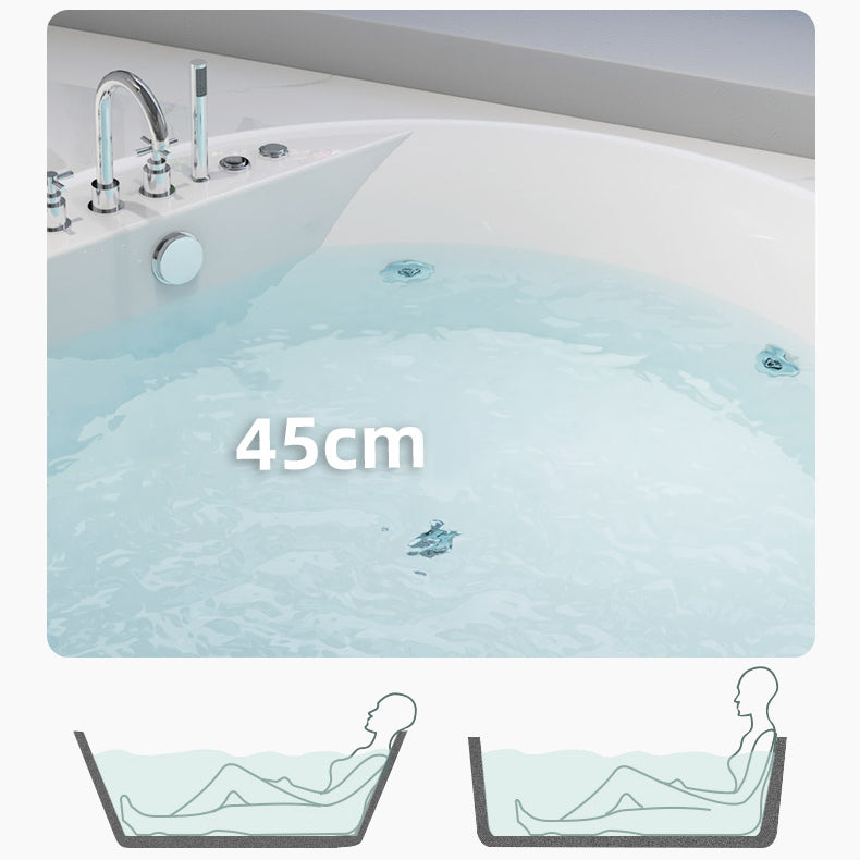 Modern White Acrylic Bath Tub Round Drop-in Bathtub for Home Clearhalo 'Bathroom Remodel & Bathroom Fixtures' 'Bathtubs' 'Home Improvement' 'home_improvement' 'home_improvement_bathtubs' 'Showers & Bathtubs' 6042640