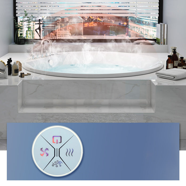 Modern White Acrylic Bath Tub Round Drop-in Bathtub for Home Clearhalo 'Bathroom Remodel & Bathroom Fixtures' 'Bathtubs' 'Home Improvement' 'home_improvement' 'home_improvement_bathtubs' 'Showers & Bathtubs' 6042642