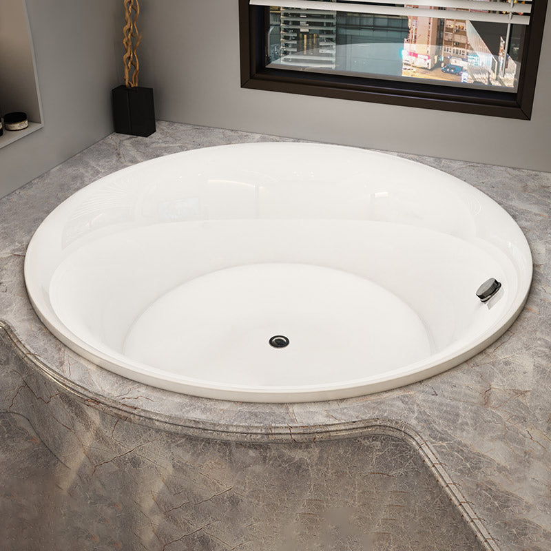 Modern Acrylic Drop-in Bathtub Oval Bath Tub for Home in White Massage Not Included Tub Clearhalo 'Bathroom Remodel & Bathroom Fixtures' 'Bathtubs' 'Home Improvement' 'home_improvement' 'home_improvement_bathtubs' 'Showers & Bathtubs' 6042655