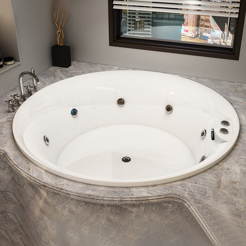 Modern Acrylic Drop-in Bathtub Oval Bath Tub for Home in White Clearhalo 'Bathroom Remodel & Bathroom Fixtures' 'Bathtubs' 'Home Improvement' 'home_improvement' 'home_improvement_bathtubs' 'Showers & Bathtubs' 6042672