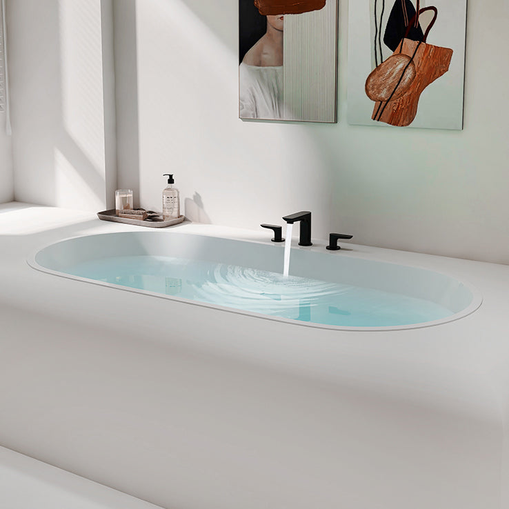 Modern Oval Drop-in Bath Tub 23.22" H White Acrylic Bathtub for Home Clearhalo 'Bathroom Remodel & Bathroom Fixtures' 'Bathtubs' 'Home Improvement' 'home_improvement' 'home_improvement_bathtubs' 'Showers & Bathtubs' 6042682