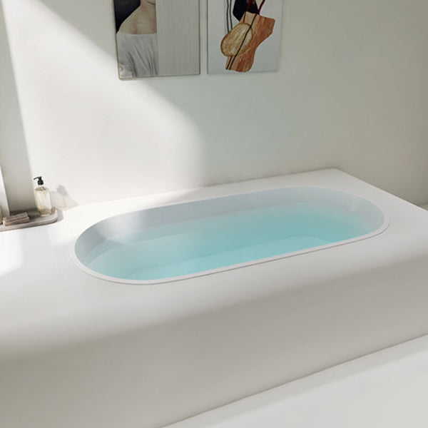 Modern Oval Drop-in Bath Tub 23.22" H White Acrylic Bathtub for Home Clearhalo 'Bathroom Remodel & Bathroom Fixtures' 'Bathtubs' 'Home Improvement' 'home_improvement' 'home_improvement_bathtubs' 'Showers & Bathtubs' 6042685