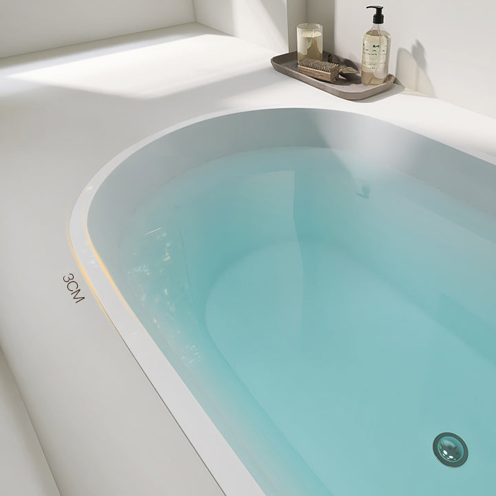 Modern Oval Drop-in Bath Tub 23.22" H White Acrylic Bathtub for Home Clearhalo 'Bathroom Remodel & Bathroom Fixtures' 'Bathtubs' 'Home Improvement' 'home_improvement' 'home_improvement_bathtubs' 'Showers & Bathtubs' 6042689