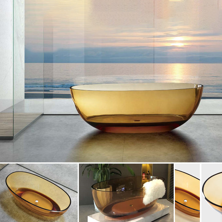 Modern Soaking Freestanding Tub Colorful Oval Bathtub for Home Clearhalo 'Bathroom Remodel & Bathroom Fixtures' 'Bathtubs' 'Home Improvement' 'home_improvement' 'home_improvement_bathtubs' 'Showers & Bathtubs' 6042726