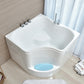 Modern Home Acrylic Bathtub White Corner Bath Tub with Seat Included Tub with Deck Faucets Clearhalo 'Bathroom Remodel & Bathroom Fixtures' 'Bathtubs' 'Home Improvement' 'home_improvement' 'home_improvement_bathtubs' 'Showers & Bathtubs' 6042739