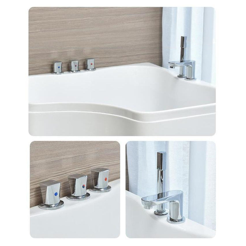 Modern Home Acrylic Bathtub White Corner Bath Tub with Seat Included Clearhalo 'Bathroom Remodel & Bathroom Fixtures' 'Bathtubs' 'Home Improvement' 'home_improvement' 'home_improvement_bathtubs' 'Showers & Bathtubs' 6042746
