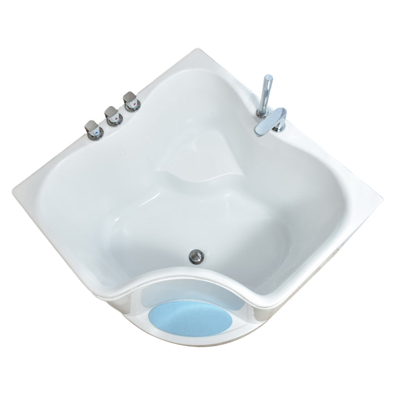Modern Home Acrylic Bathtub White Corner Bath Tub with Seat Included Clearhalo 'Bathroom Remodel & Bathroom Fixtures' 'Bathtubs' 'Home Improvement' 'home_improvement' 'home_improvement_bathtubs' 'Showers & Bathtubs' 6042751