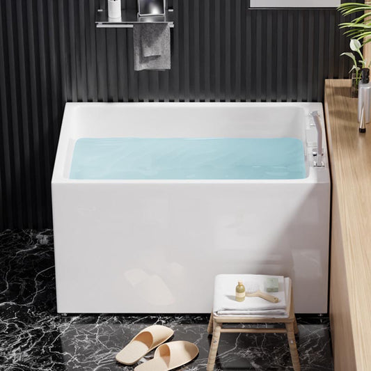 White Acrylic Alcove Bath Tub Rectangular 25" H Bathtub for Home (Without Faucet) Clearhalo 'Bathroom Remodel & Bathroom Fixtures' 'Bathtubs' 'Home Improvement' 'home_improvement' 'home_improvement_bathtubs' 'Showers & Bathtubs' 6042826
