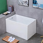 White Acrylic Alcove Bath Tub Rectangular 25" H Bathtub for Home (Without Faucet) Clearhalo 'Bathroom Remodel & Bathroom Fixtures' 'Bathtubs' 'Home Improvement' 'home_improvement' 'home_improvement_bathtubs' 'Showers & Bathtubs' 6042832