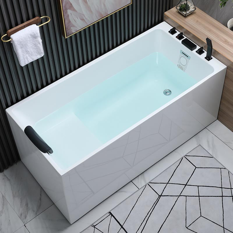 Modern Rectangular Bath Tub Acrylic Alcove Tub for Home in White Clearhalo 'Bathroom Remodel & Bathroom Fixtures' 'Bathtubs' 'Home Improvement' 'home_improvement' 'home_improvement_bathtubs' 'Showers & Bathtubs' 6042877