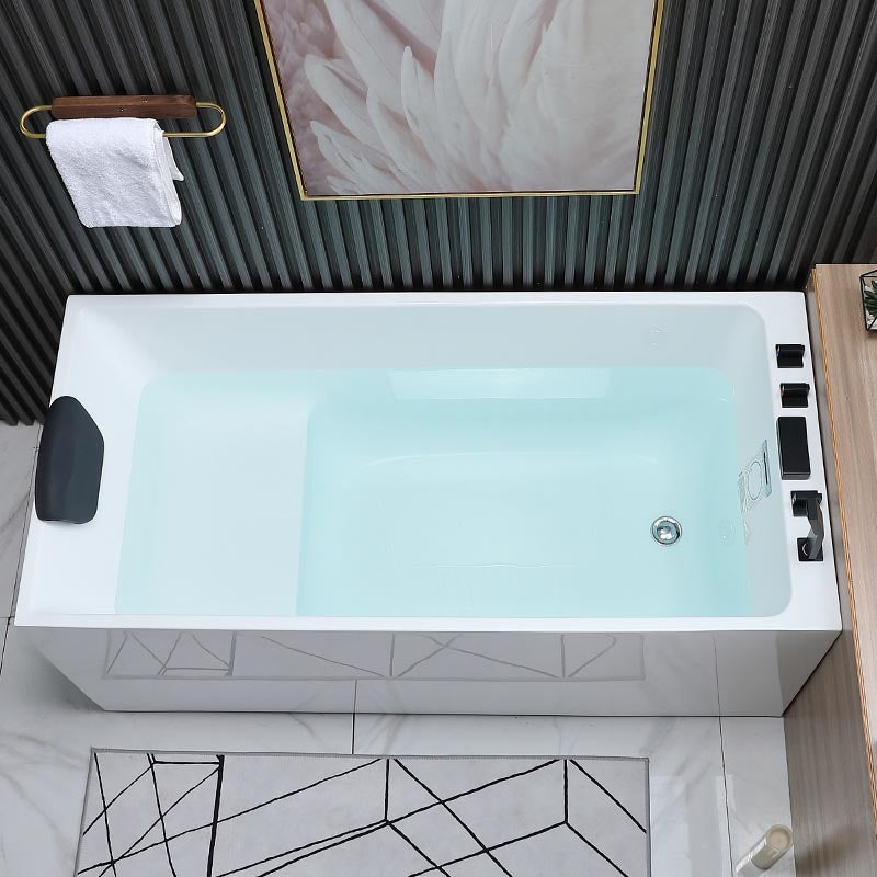 Modern Rectangular Bath Tub Acrylic Alcove Tub for Home in White Clearhalo 'Bathroom Remodel & Bathroom Fixtures' 'Bathtubs' 'Home Improvement' 'home_improvement' 'home_improvement_bathtubs' 'Showers & Bathtubs' 6042881