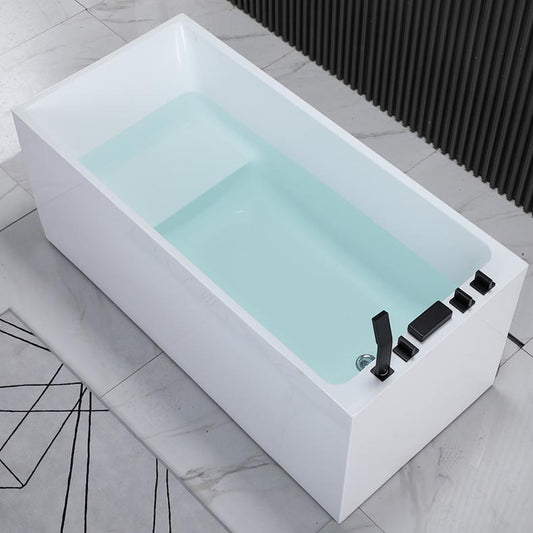 Modern Rectangular Bath Tub Acrylic Alcove Tub for Home in White Clearhalo 'Bathroom Remodel & Bathroom Fixtures' 'Bathtubs' 'Home Improvement' 'home_improvement' 'home_improvement_bathtubs' 'Showers & Bathtubs' 6042895
