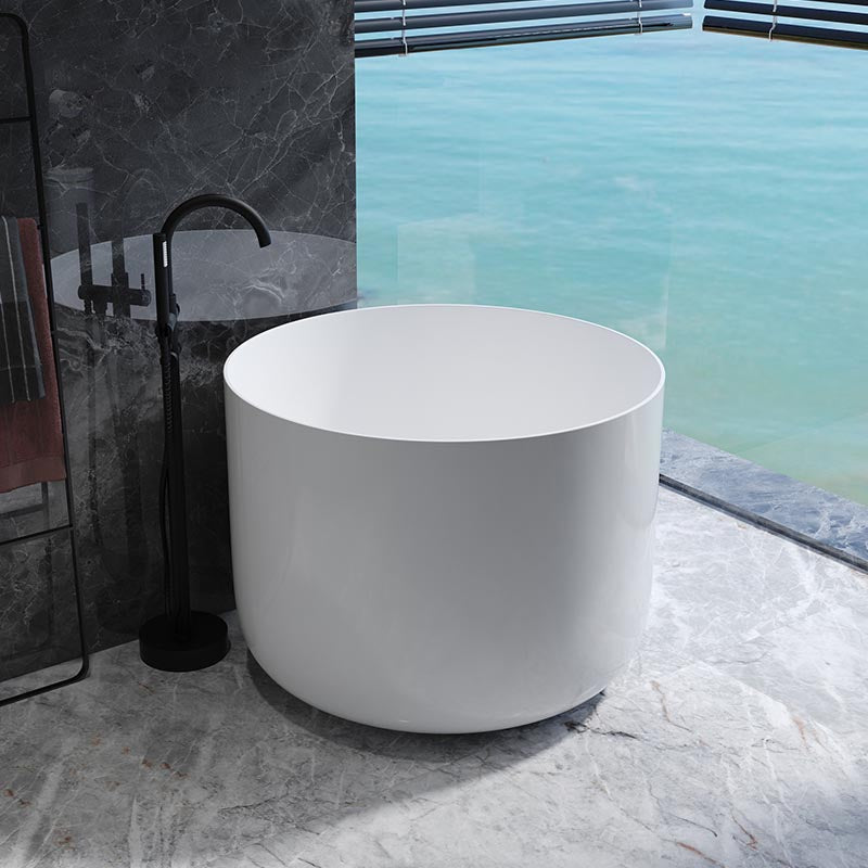Modern Round Acrylic Bath Tub 26.77" H Freestanding Bathtub for Home 35"L x 35"W x 27"H Clearhalo 'Bathroom Remodel & Bathroom Fixtures' 'Bathtubs' 'Home Improvement' 'home_improvement' 'home_improvement_bathtubs' 'Showers & Bathtubs' 6042908