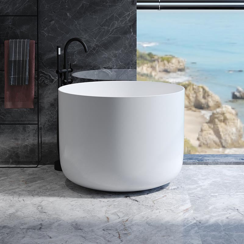 Modern Round Acrylic Bath Tub 26.77" H Freestanding Bathtub for Home Clearhalo 'Bathroom Remodel & Bathroom Fixtures' 'Bathtubs' 'Home Improvement' 'home_improvement' 'home_improvement_bathtubs' 'Showers & Bathtubs' 6042912