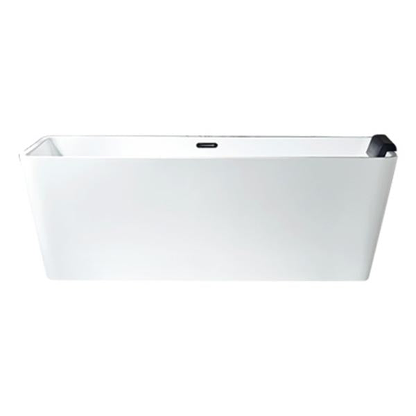 Modern Acrylic Home Bathtub Rectangular Freestanding Bath Tub in White Clearhalo 'Bathroom Remodel & Bathroom Fixtures' 'Bathtubs' 'Home Improvement' 'home_improvement' 'home_improvement_bathtubs' 'Showers & Bathtubs' 6042982
