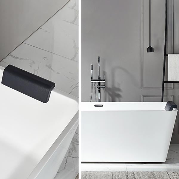 Modern Acrylic Home Bathtub Rectangular Freestanding Bath Tub in White Clearhalo 'Bathroom Remodel & Bathroom Fixtures' 'Bathtubs' 'Home Improvement' 'home_improvement' 'home_improvement_bathtubs' 'Showers & Bathtubs' 6042983