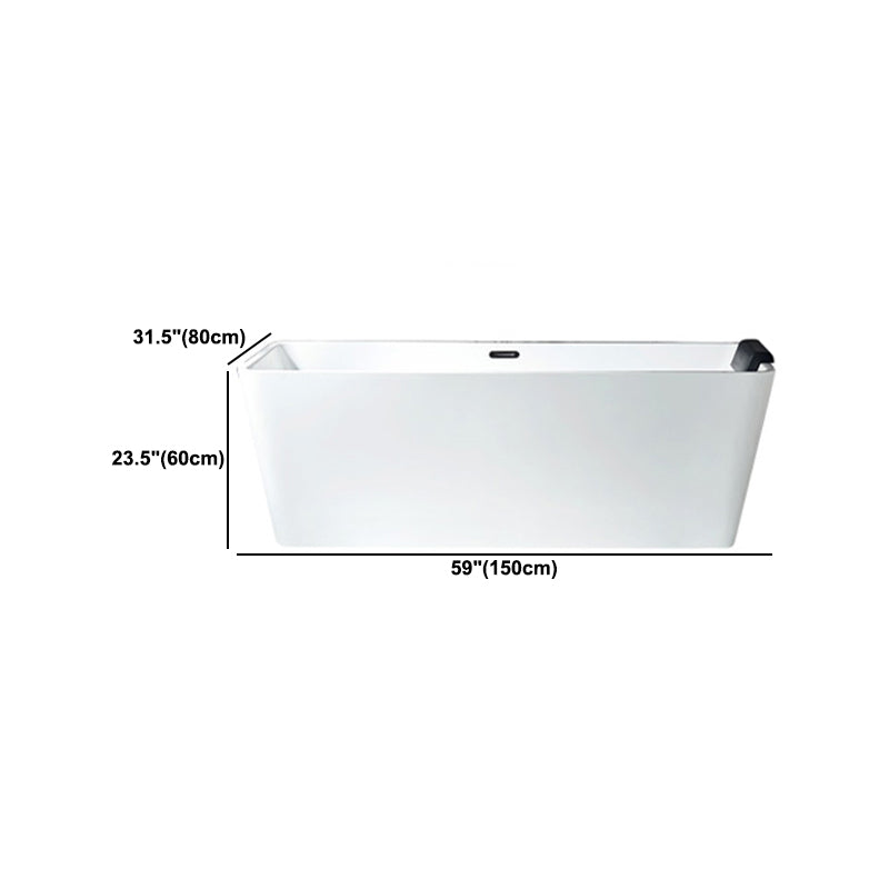 Modern Acrylic Home Bathtub Rectangular Freestanding Bath Tub in White Clearhalo 'Bathroom Remodel & Bathroom Fixtures' 'Bathtubs' 'Home Improvement' 'home_improvement' 'home_improvement_bathtubs' 'Showers & Bathtubs' 6042992