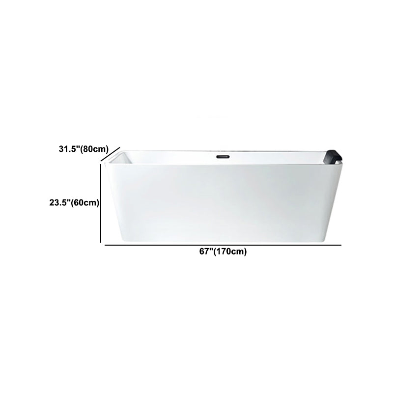 Modern Acrylic Home Bathtub Rectangular Freestanding Bath Tub in White Clearhalo 'Bathroom Remodel & Bathroom Fixtures' 'Bathtubs' 'Home Improvement' 'home_improvement' 'home_improvement_bathtubs' 'Showers & Bathtubs' 6042994