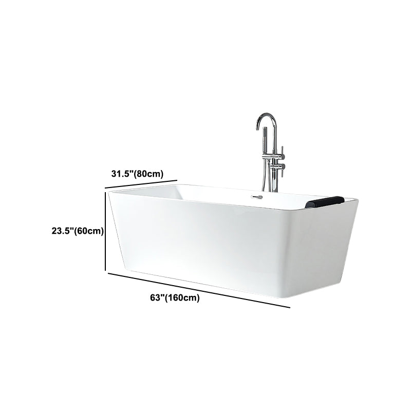 Modern Acrylic Home Bathtub Rectangular Freestanding Bath Tub in White Clearhalo 'Bathroom Remodel & Bathroom Fixtures' 'Bathtubs' 'Home Improvement' 'home_improvement' 'home_improvement_bathtubs' 'Showers & Bathtubs' 6042997