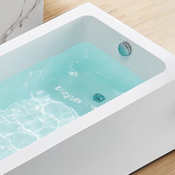 Modern Freestanding Rectangular Bath Tub Acrylic Home Bathtub in White Clearhalo 'Bathroom Remodel & Bathroom Fixtures' 'Bathtubs' 'Home Improvement' 'home_improvement' 'home_improvement_bathtubs' 'Showers & Bathtubs' 6043009