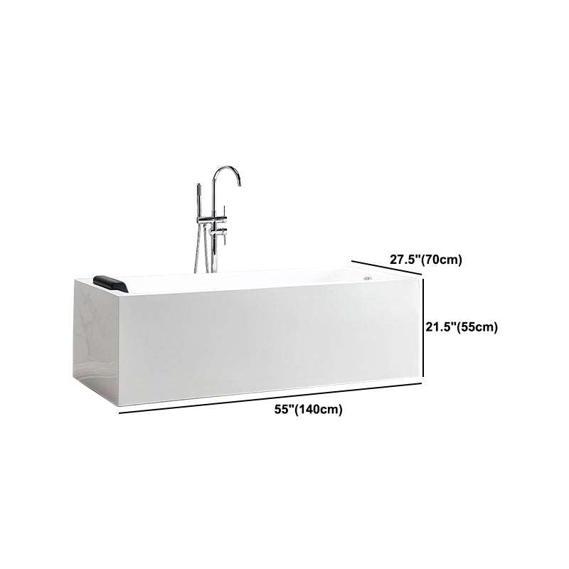 Modern Freestanding Rectangular Bath Tub Acrylic Home Bathtub in White Clearhalo 'Bathroom Remodel & Bathroom Fixtures' 'Bathtubs' 'Home Improvement' 'home_improvement' 'home_improvement_bathtubs' 'Showers & Bathtubs' 6043018