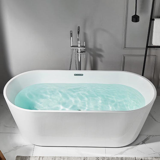 Modern Freestanding Bathtub White Acrylic Bath Tub for Home and Hotel Clearhalo 'Bathroom Remodel & Bathroom Fixtures' 'Bathtubs' 'Home Improvement' 'home_improvement' 'home_improvement_bathtubs' 'Showers & Bathtubs' 6043024
