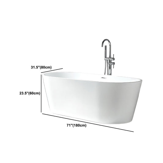 Modern Freestanding Bathtub White Acrylic Bath Tub for Home and Hotel Clearhalo 'Bathroom Remodel & Bathroom Fixtures' 'Bathtubs' 'Home Improvement' 'home_improvement' 'home_improvement_bathtubs' 'Showers & Bathtubs' 6043043