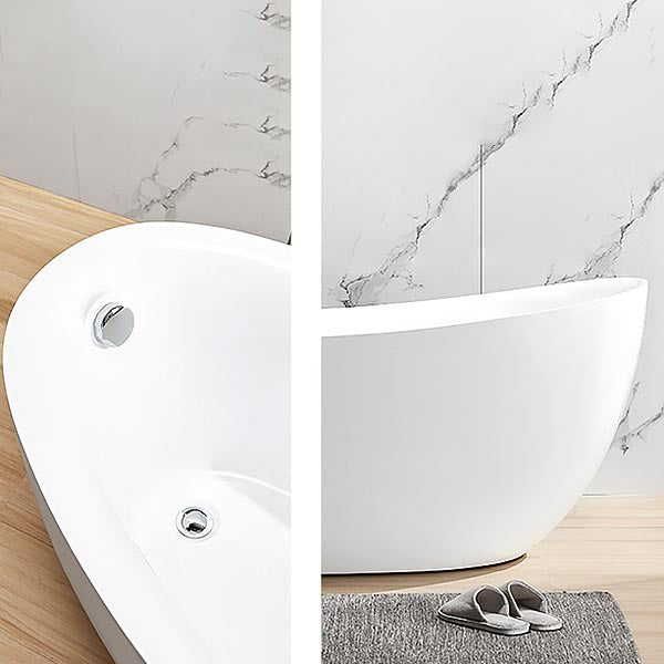 Modern Oval Acrylic Bathtub Home Freestanding Bath Tub in White Clearhalo 'Bathroom Remodel & Bathroom Fixtures' 'Bathtubs' 'Home Improvement' 'home_improvement' 'home_improvement_bathtubs' 'Showers & Bathtubs' 6043056