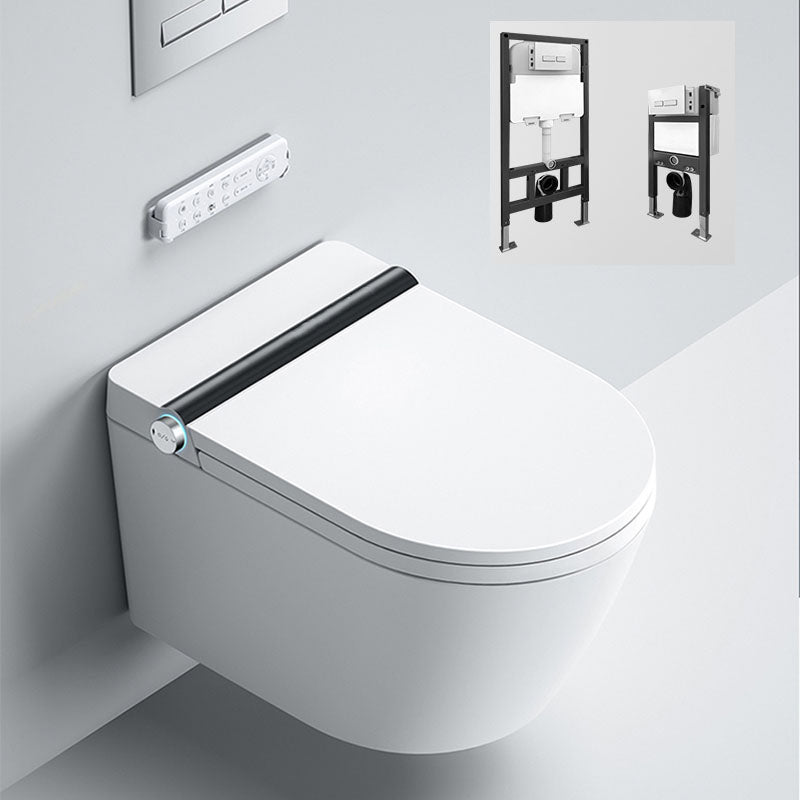 Wall Mount Flush Toilet One-Piece Toilet Contemporary Toilet Bowl Automatic Lid( Top Configuration) Toilet with High Tanker Clearhalo 'Bathroom Remodel & Bathroom Fixtures' 'Home Improvement' 'home_improvement' 'home_improvement_toilets' 'Toilets & Bidets' 'Toilets' 6043455