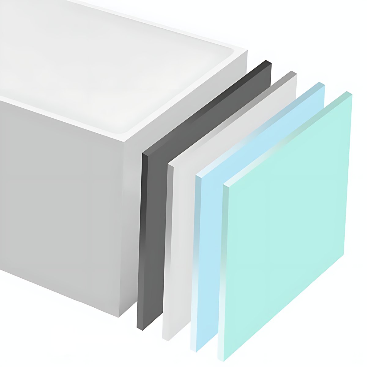 Modern Rectangular Tub Acrylic Freestanding Bathtub for Home - Clearhalo