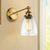 Bronze/Brass/Copper One Light Sconce Light Vintage Style Clear Glass Tapered Lighting Fixture for Living Room Brass Clearhalo 'Cast Iron' 'Glass' 'Industrial wall lights' 'Industrial' 'Middle century wall lights' 'Modern' 'Tiffany' 'Traditional wall lights' 'Wall Lamps & Sconces' 'Wall Lights' Lighting' 605677
