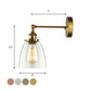 Bronze/Brass/Copper One Light Sconce Light Vintage Style Clear Glass Tapered Lighting Fixture for Living Room Clearhalo 'Cast Iron' 'Glass' 'Industrial wall lights' 'Industrial' 'Middle century wall lights' 'Modern' 'Tiffany' 'Traditional wall lights' 'Wall Lamps & Sconces' 'Wall Lights' Lighting' 605681