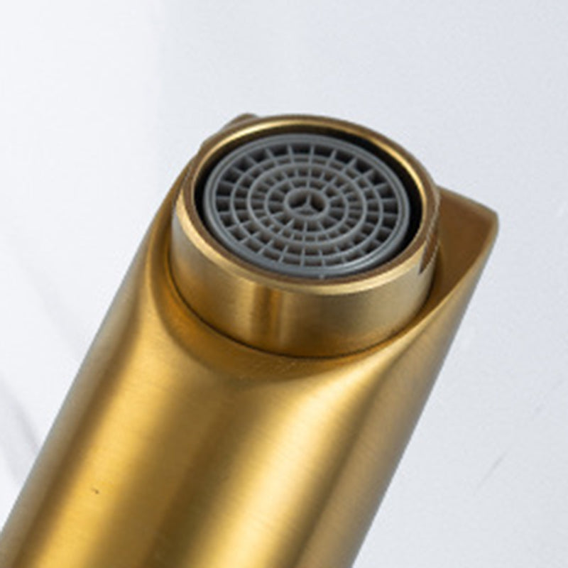 1-Handle Gold Nickel Widespread Faucet Single Hole Lever Vessel Sink Faucet with Drain Clearhalo 'Bathroom Remodel & Bathroom Fixtures' 'Bathroom Sink Faucets' 'Bathroom Sinks & Faucet Components' 'bathroom_sink_faucets' 'Home Improvement' 'home_improvement' 'home_improvement_bathroom_sink_faucets' 6065030