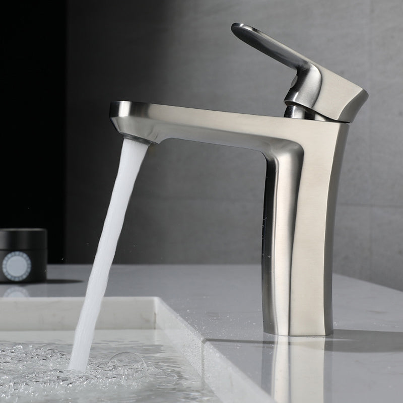 Square 1-Handle Bathroom Faucet 1 Hole Vessel Sink Bathroom Faucet Clearhalo 'Bathroom Remodel & Bathroom Fixtures' 'Bathroom Sink Faucets' 'Bathroom Sinks & Faucet Components' 'bathroom_sink_faucets' 'Home Improvement' 'home_improvement' 'home_improvement_bathroom_sink_faucets' 6065079