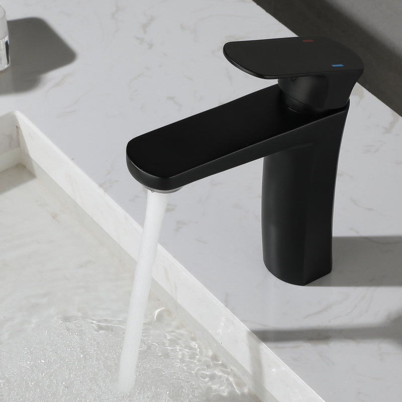 Square 1-Handle Bathroom Faucet 1 Hole Vessel Sink Bathroom Faucet Clearhalo 'Bathroom Remodel & Bathroom Fixtures' 'Bathroom Sink Faucets' 'Bathroom Sinks & Faucet Components' 'bathroom_sink_faucets' 'Home Improvement' 'home_improvement' 'home_improvement_bathroom_sink_faucets' 6065080