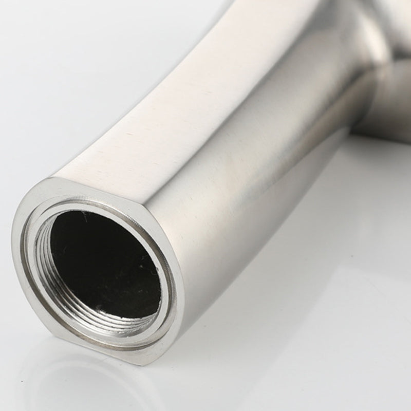 Square 1-Handle Bathroom Faucet 1 Hole Vessel Sink Bathroom Faucet Clearhalo 'Bathroom Remodel & Bathroom Fixtures' 'Bathroom Sink Faucets' 'Bathroom Sinks & Faucet Components' 'bathroom_sink_faucets' 'Home Improvement' 'home_improvement' 'home_improvement_bathroom_sink_faucets' 6065085